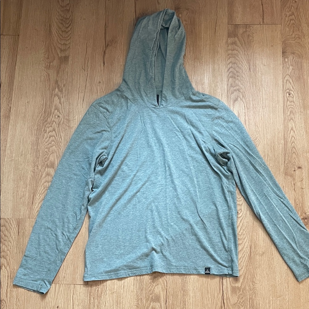 Men's Prana Lightweight Hooded Crewneck Sweater in Light Teal